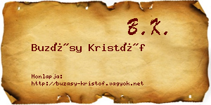 Buzásy Kristóf névjegykártya